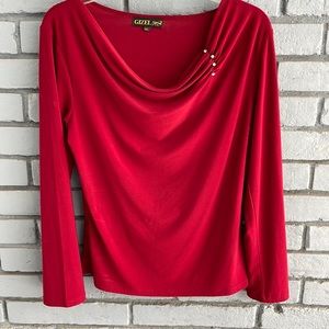 Red Top w Rhinestones Size M/L Valentines Day, Mother's Day